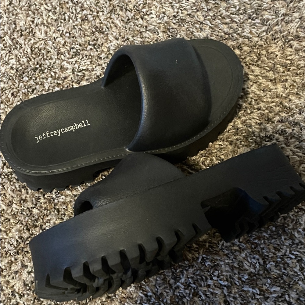 Jeffrey Campbell Chunky Black Platform Slides